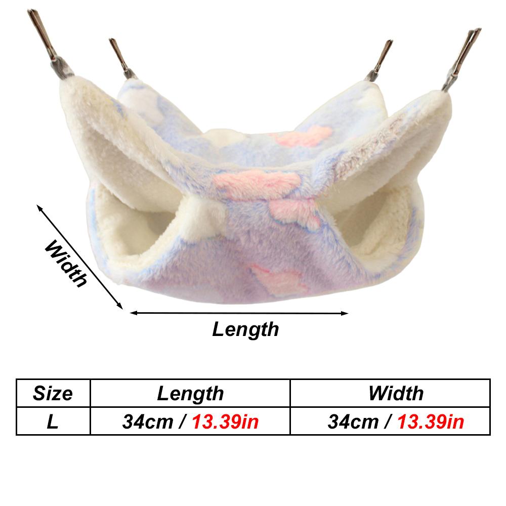 1 Stück Gemütliche Hängematte Haustiere Weich Warm Druck Schlafe Hängendes Bett Nest für Haustier Kleine Tiere Mäuse Hamster Eichhörnchen Plüsch Käfigzubehör