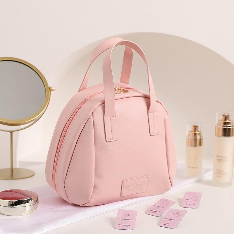 

2025 Дизайн бренда Портативная косметичка Ракушка Ручная Большая вместимость Сумка для хранения для путешествий в ванной комнате Сумка для хранения средств по уходу за кожей ZS05 розовый