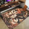 1pc Yin-Yang Fox Themed Rug for Home Decor, Non-slip Office Carpet, Chair mat, Outdoor Mat, Christmas and Halloween gifts-0731037