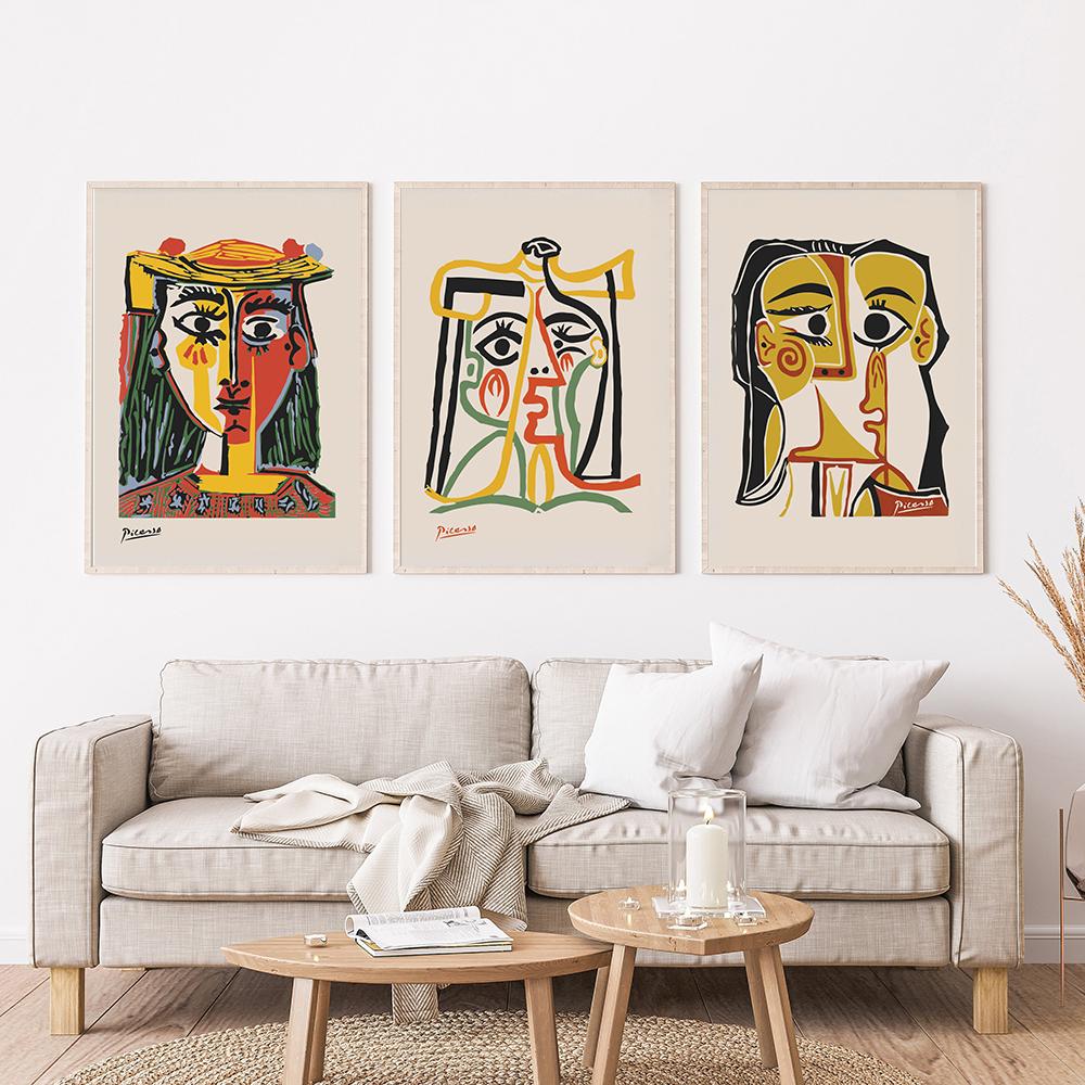 Abstrakt vintagemålning Pablo Picasso Utställning Canvas Poster Konsttryck Museum Modernt Galleri Väggbild Heminredning Gåva