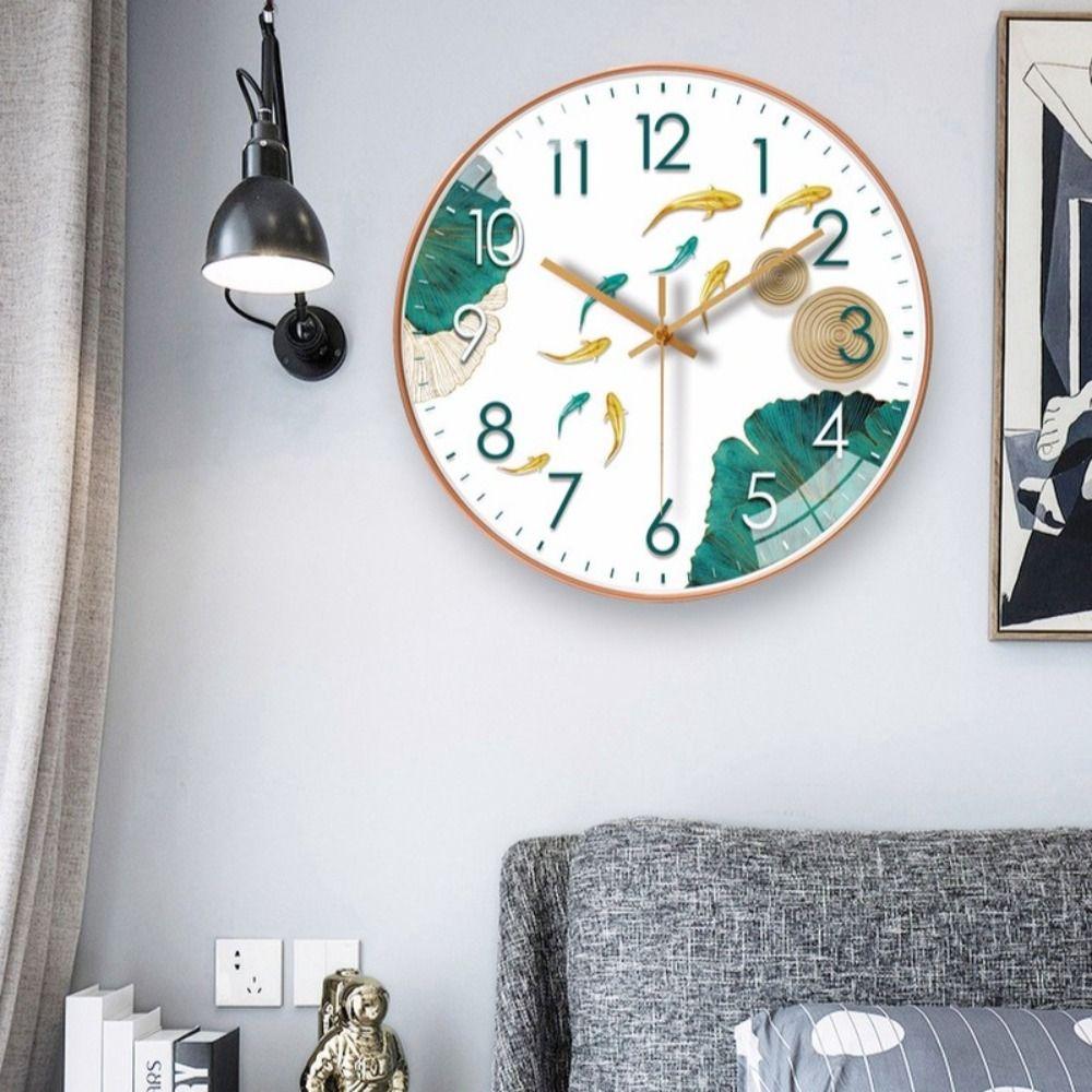 Geräuschloses Uhrwerk Kinder Wanduhr Nicht tickend Schlafzimmeruhr Kreativität Runde Uhr Zuhause