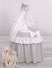 Doll's Pram - Moses Basket for Dolls with Canopy - Gray