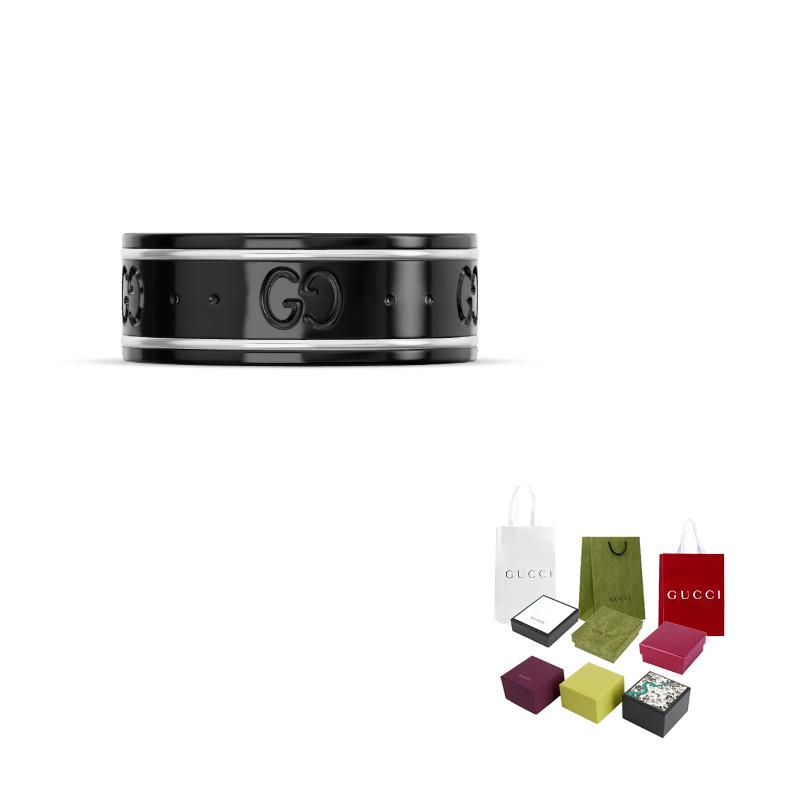 GUCCI Icon Thin Band In White Gold (Unisex) Rings 225985 I19A1 8061