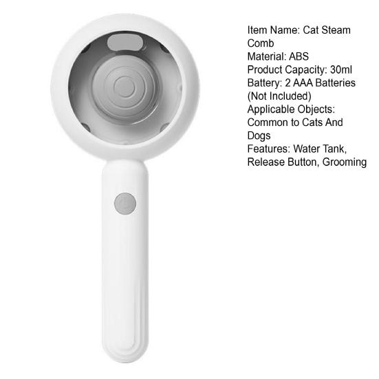 Cat Steam Brush for Shedding Spray Pet Grooming Brush with Release Button Steamy Pet Hair Removal Comb for Long Short Haired Cats Dogs