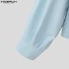 INCERUN Men Swing Collar Long Sleeve Slim Shirts Casual Solid Short Tops