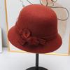 New autumn and winter women's wool top hat middle-aged mother hat retro bow basin hat foreign style warm old man hat