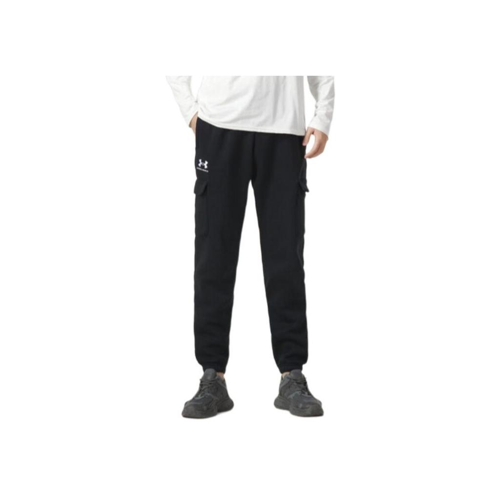 Under Armour Essential Fleece Cargo Pants Men Bottoms Black 1380376-001