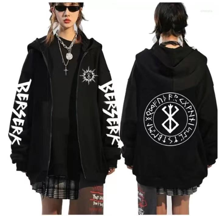 Anime Berserk Zipper Hoodies Men Women Harajuku Fashion