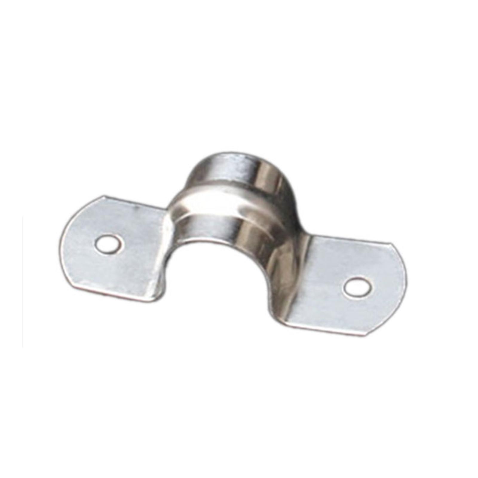 

100/50Pcs Pipe Strap Clamp Stainless Steels 2 Holes Rigid Pipe Strap Bracket Tube Pipe Strap Clamp Heavy Duty Conduits Clamps 16