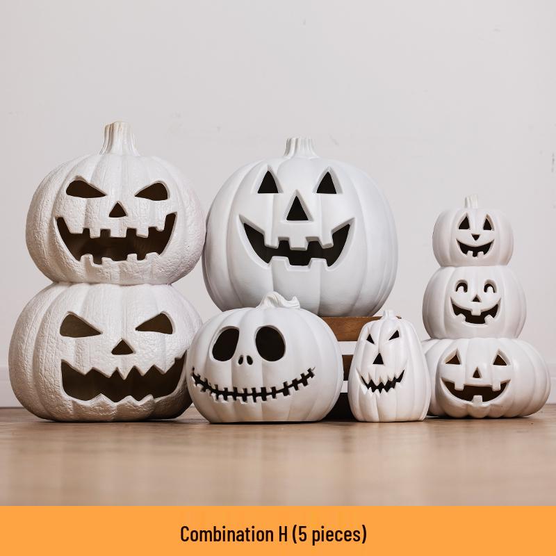 Luminous White Pumpkin Lantern: Large Halloween Decoration for Shopping Malls & Theme Events