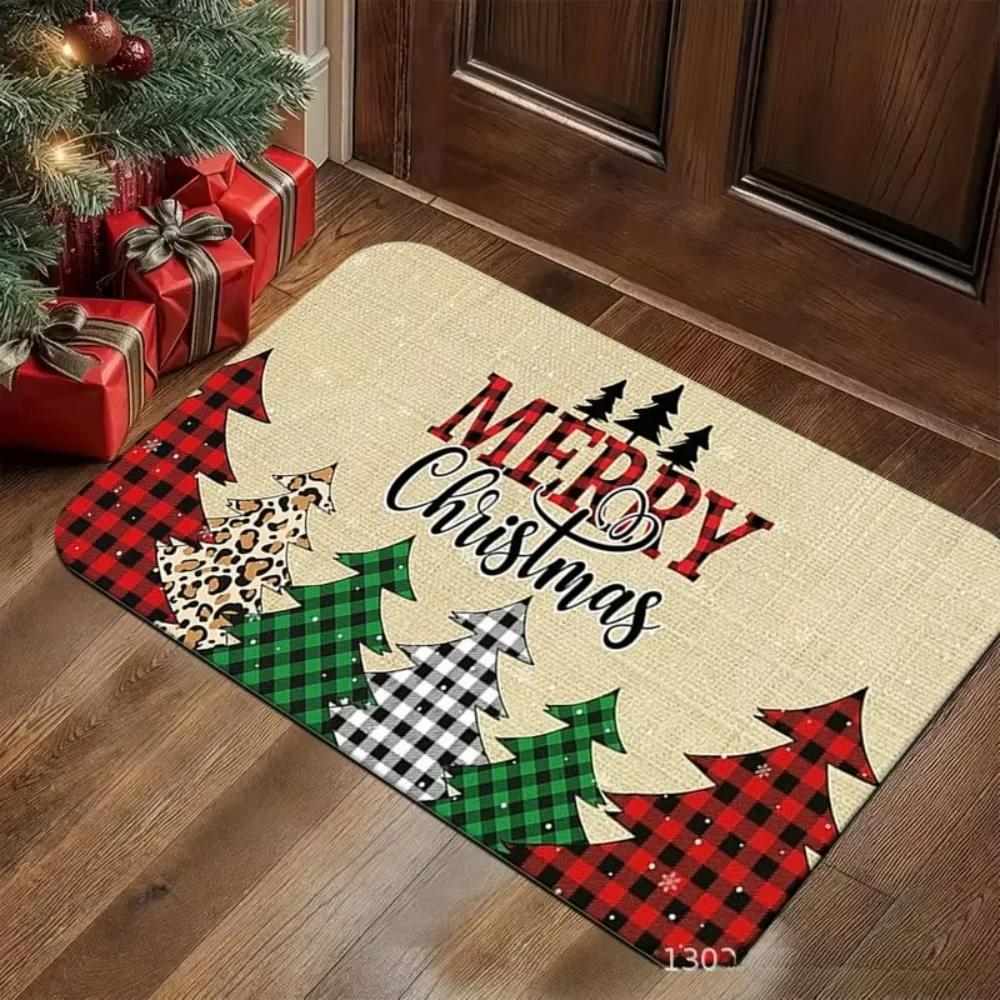 Christmas-Themed Doormat Holiday Atmosphere Entryway Rug Living Room Bedroom Welcome Mat Outdoor Rug Home Decor