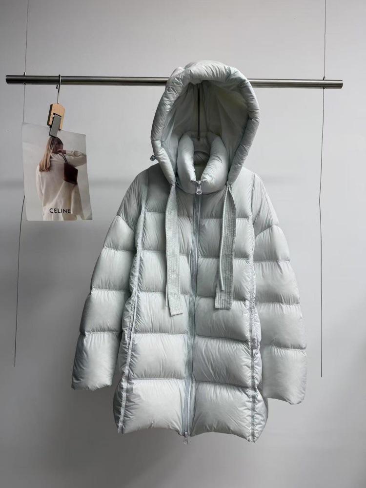 

Женское легкое пуховое пальто-пуховик с капюшоном - Теплое, универсальное, длинное пальто для осени и зимы 2025 Medium светло-синий