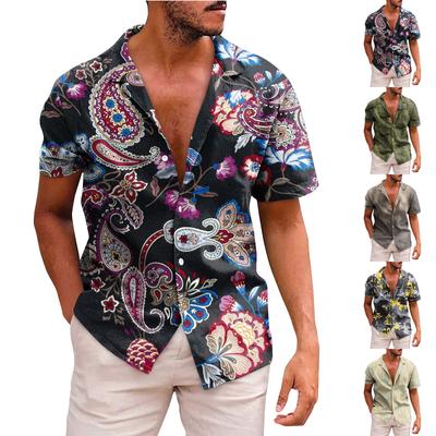 Herren-Hemden mit Hawaii-Muster, bedruckt, kurzärmelig, mit Knöpfen, für Herren, lässige Mode, kurzärmelige Hemden