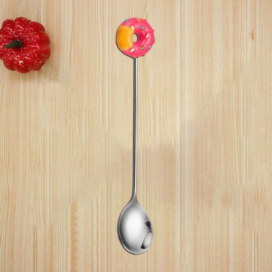 Long Handle Stainless Steel Coffee Stirring Cartoon Dessert Spoons Creative Spoon Rust-Proof Teaspoons