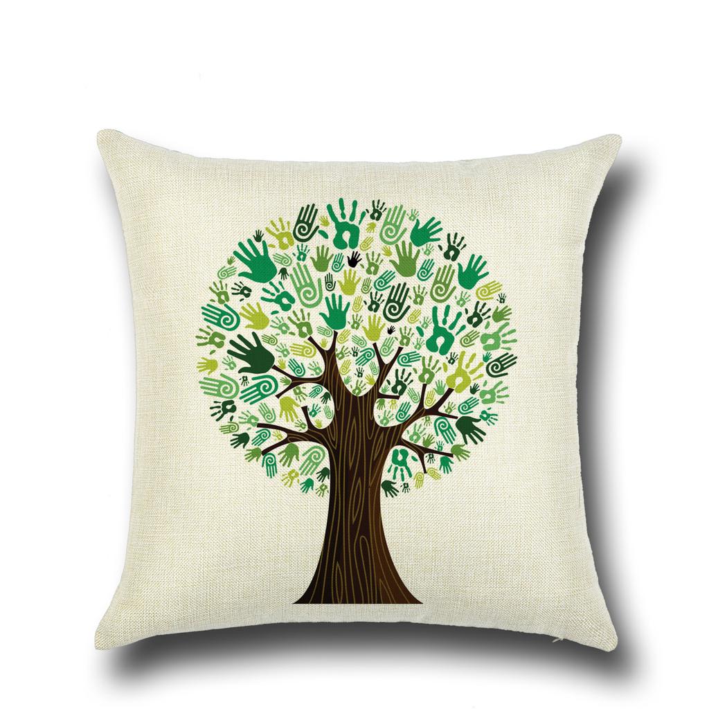 Fashionable Pillows Pastoral Fresh Cartoon Flower Tree Pattern Pillow Creative Home Pillow Case Does Not Include Core