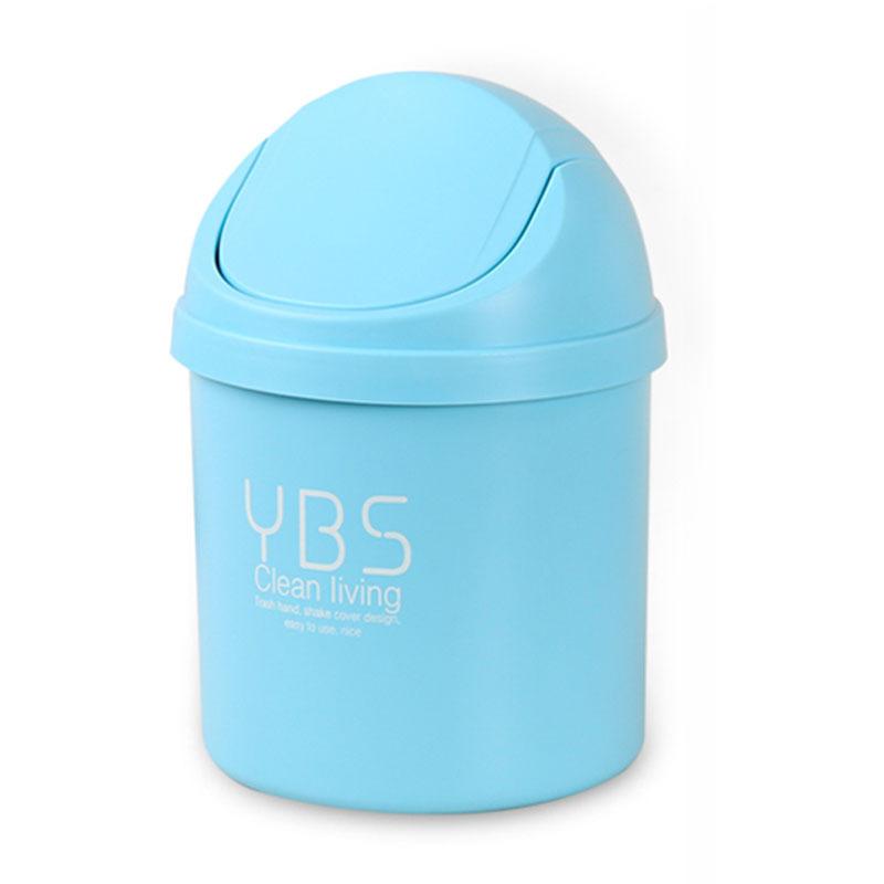 Clamshell Mini Desktop Trash Can Rocking Lid Small Garbage Can Household Living Room with Cover Bedside Storage Bucket Paper Basket