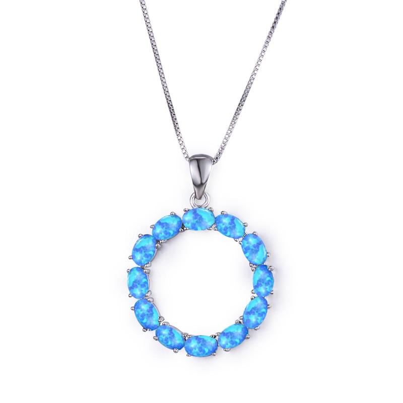 Buy White Blue Opal Oval Stone Round 