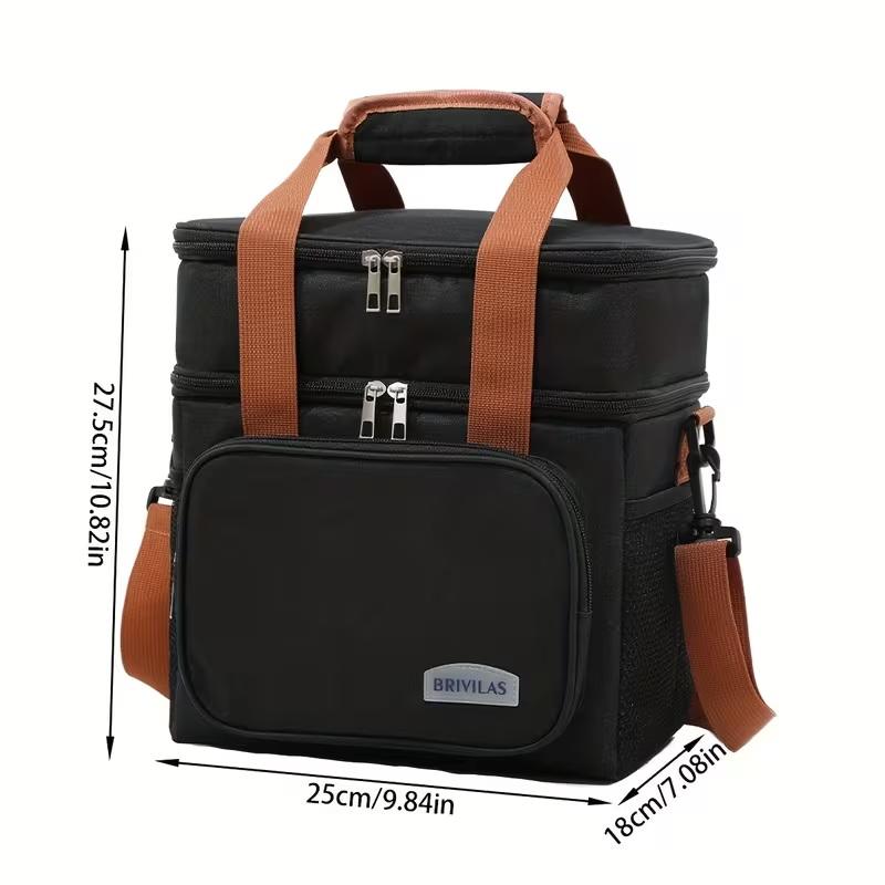 1 Stuks Geïsoleerde Lunchtas, Grote Capaciteit Dubbellaagse Geïsoleerde Tote Bag, Geschikt Voor Picknicks, School En Werk.