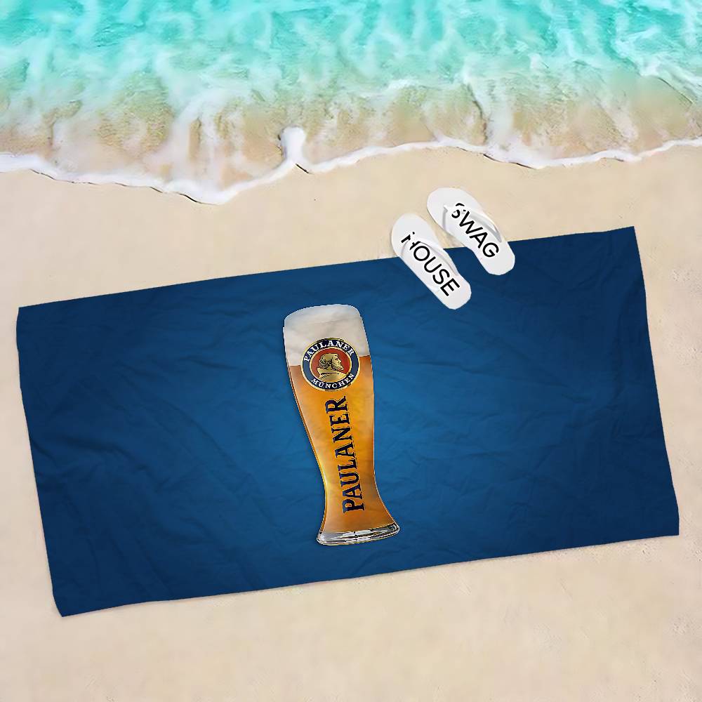 German Beer P-Paulaners Microfiber Beach Towel Absorbent Quick Dry Soft Yoga Swimming Resort Mountain Climbing Towel