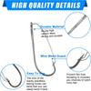 50Pcs Wacky Weedless Hooks Bass Fishing Hooks Wide Gap Wacky Worm Fishing Hook for Wacky Rig Worm Lures Freshwater Saltwater