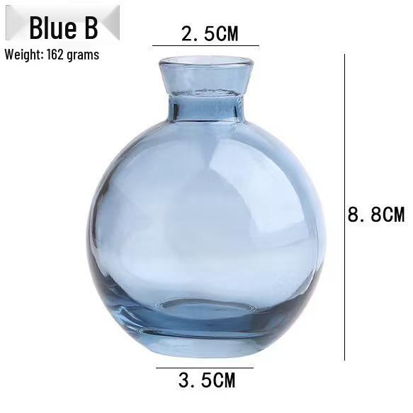 Lux Mini Colored Glass Vase Set for Hydroponic Flowers - Transparent Decorative Ornaments for Living Room