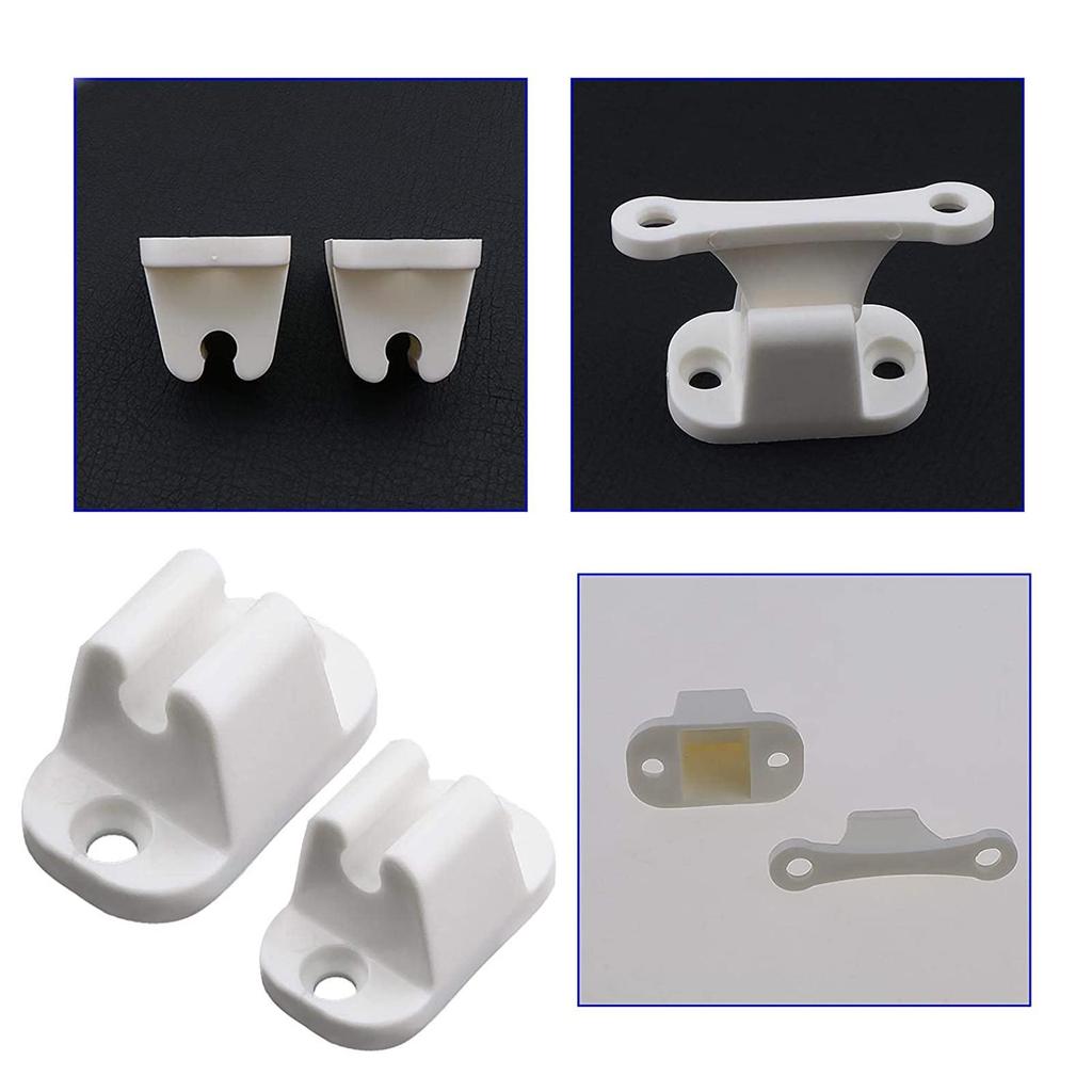 2 szt. Przyczepa kempingowa Kamper Drzwi główne Brama Zatrzask Popychacz Klips mocujący Uchwyt Stabilizator Akcesoria do przyczep kempingowych i łodzi Biały Nylon.