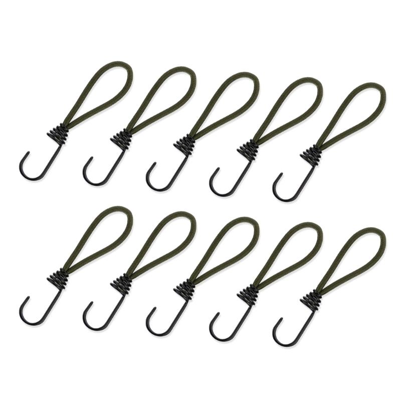 10Pcs Tent Fixings Cord String Carabiner Hook Outdoor Campings Tent Elastics Rope Hook Thickened Elastic Bands Tying Rope