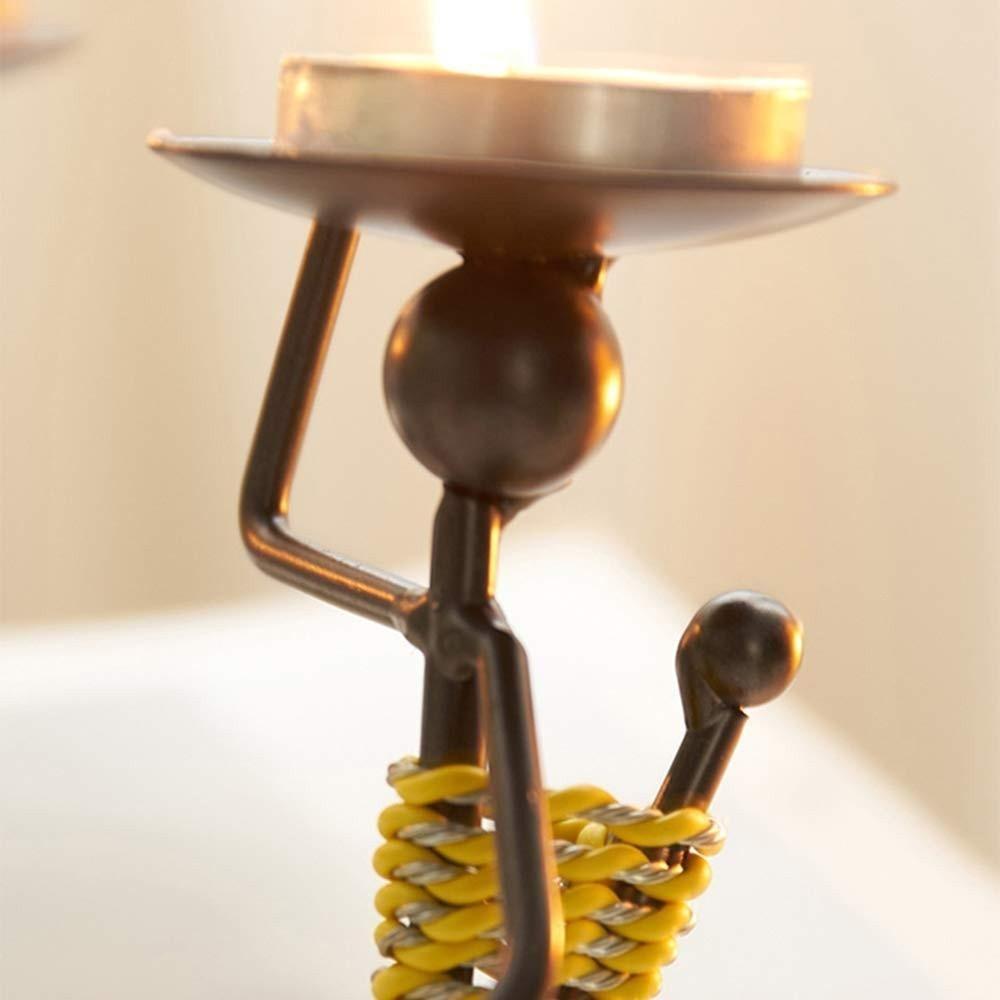 Vintage Metal Candlestick Handmade Iron Candle Holder Creative Crafts Miniature Wrought Holder