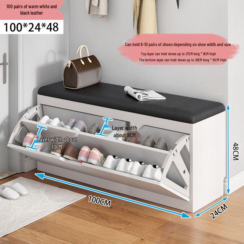 Flip-Top Shoe Cabinet & Bench: Multi-Functional Entryway Shoe Storage and Sofa Stool