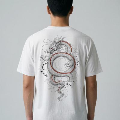 Dragon Shirt, Irezumi Linework Back Print | Comfort Colors Heavyweight Cotton | Unisex S-4XL