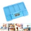 Portable Smart Medication Reminder Box Electronic Medicine Dispenser Digital Medicine Storage Case with Multiple Compartments for Home Travel