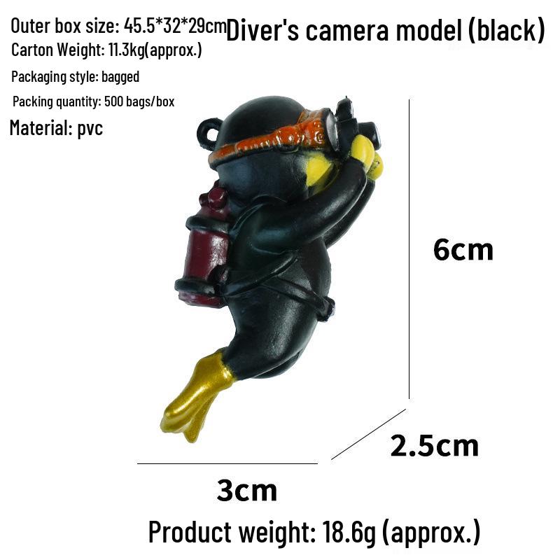 Blue Diver Fish Tank Ornament Set - Floating Aquarium Decoration Gift