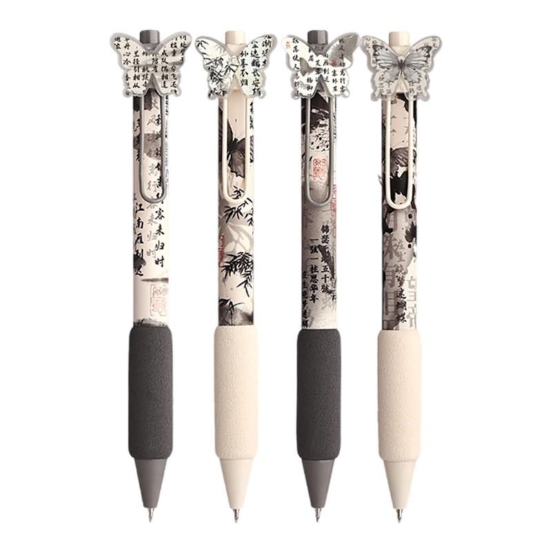 Elegant Floral Patterned Gel Pen With Ergonomic Handle Non Toxic Ink For Students Professional Daily Use Friendly Stationerys