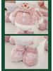 Pink Sequin Snowman Plush Toy: Retractable Christmas Decoration for Windows