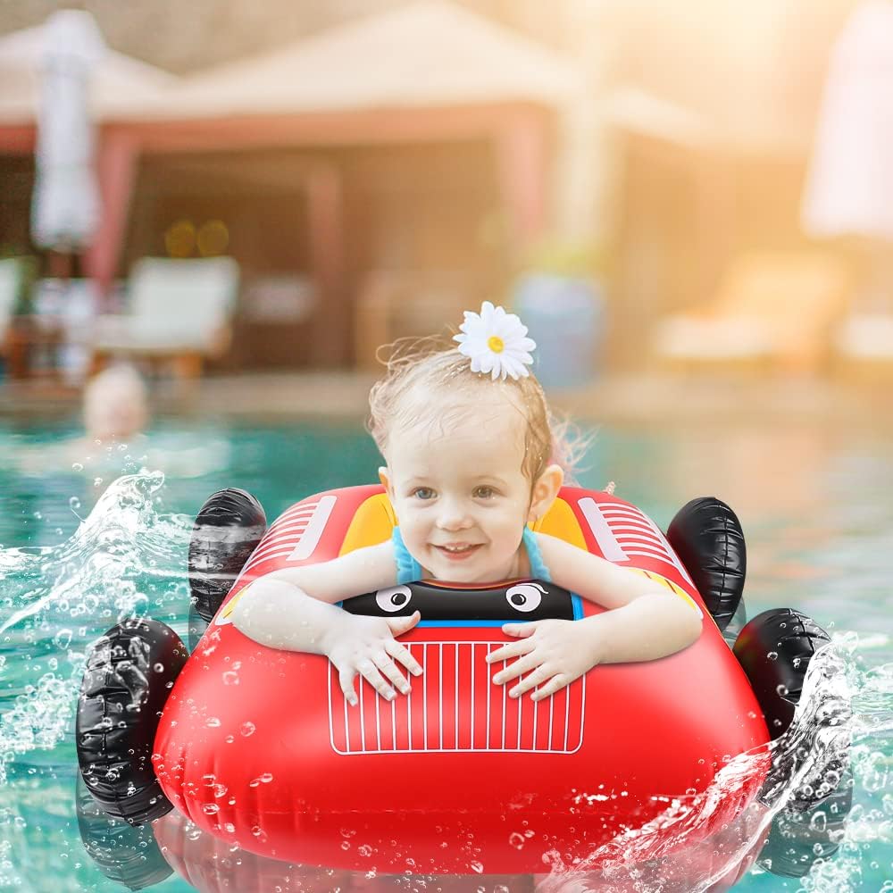Zwemring voor kinderen met waterpistool, opblaasbare zwemband voor buitenspeelgoed, zwemring voor kinderen van 3-7 jaar, rubberboot met waterkanon