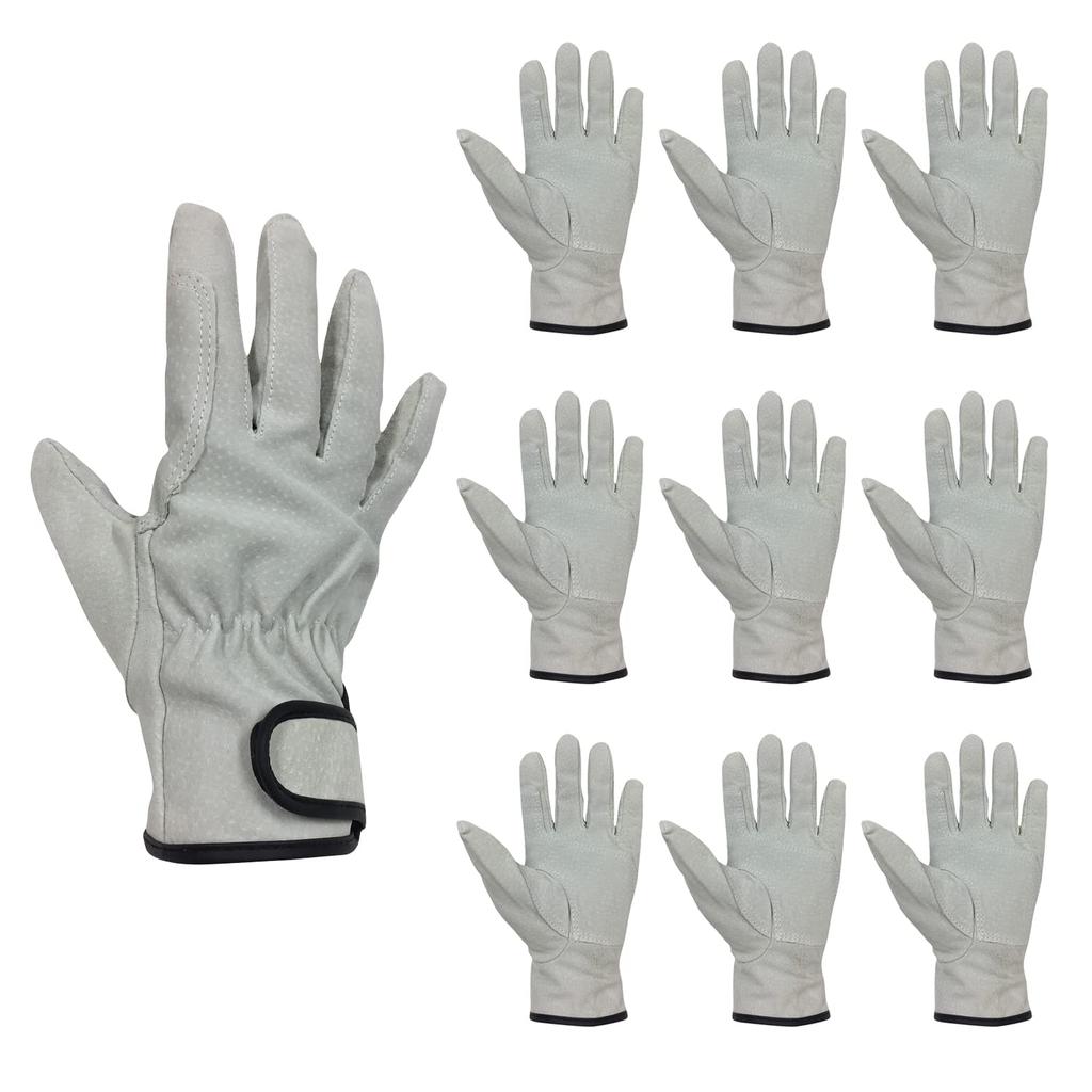 Work Pig Split 10 LL Gray [ACE] [Bulk Purchase] [10-Pack] Gloves, Leather, Padded, Pairs, Size, AG547-10P,