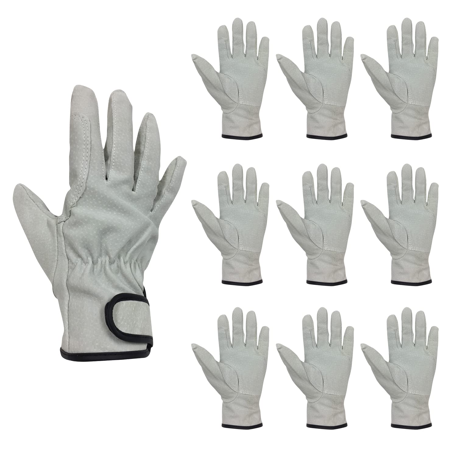 

Work Pig Split 10 Gray [ACE] [Bulk Purchase] [10-Pack] Gloves, Leather, Padded, Pairs, Medium, AG547-10P, серый