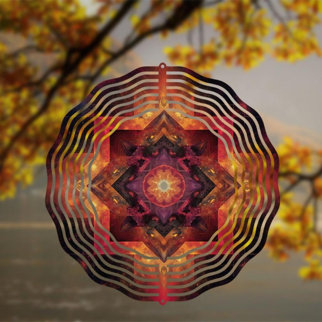 10 Inch Colorful Geometric Wind Chime for Outdoor Decor with 360 Degree Rotating Hook Perfect for Balcony Lawn Garden Spring Summer Gift