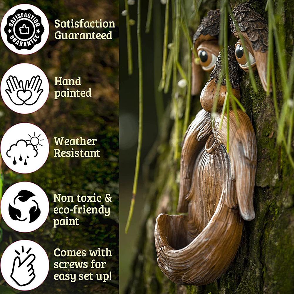 1 Pc Bird Feeder Unique Tree Face Bird Feeder Garden Yard Decoration Outdoor Whimsical Tree Hugger Sculpture Art Decor