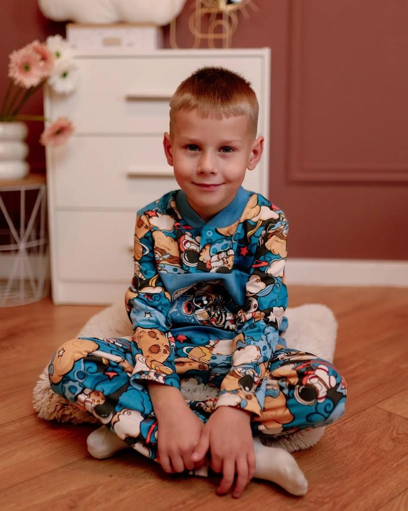 Boys’ Pajama Set – Warm Fleece Lining, Snap Top, Printed Design, Demi-season, 6077-024-33-4 HC