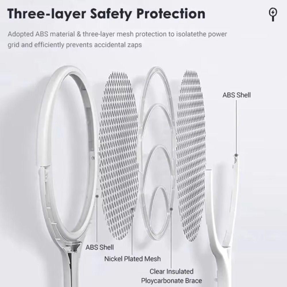 Rotating Head Electric Fly Swatter Racket 5 In 1 Fruit Fly Trap Mosquito Swatter  Indoor
