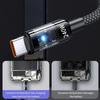 0.25/1/1.5/2M 240W Nylon USB C PD Super Fast Charging Data Cable with LED Digital Display USB To Type C Quick Charge Data Cords