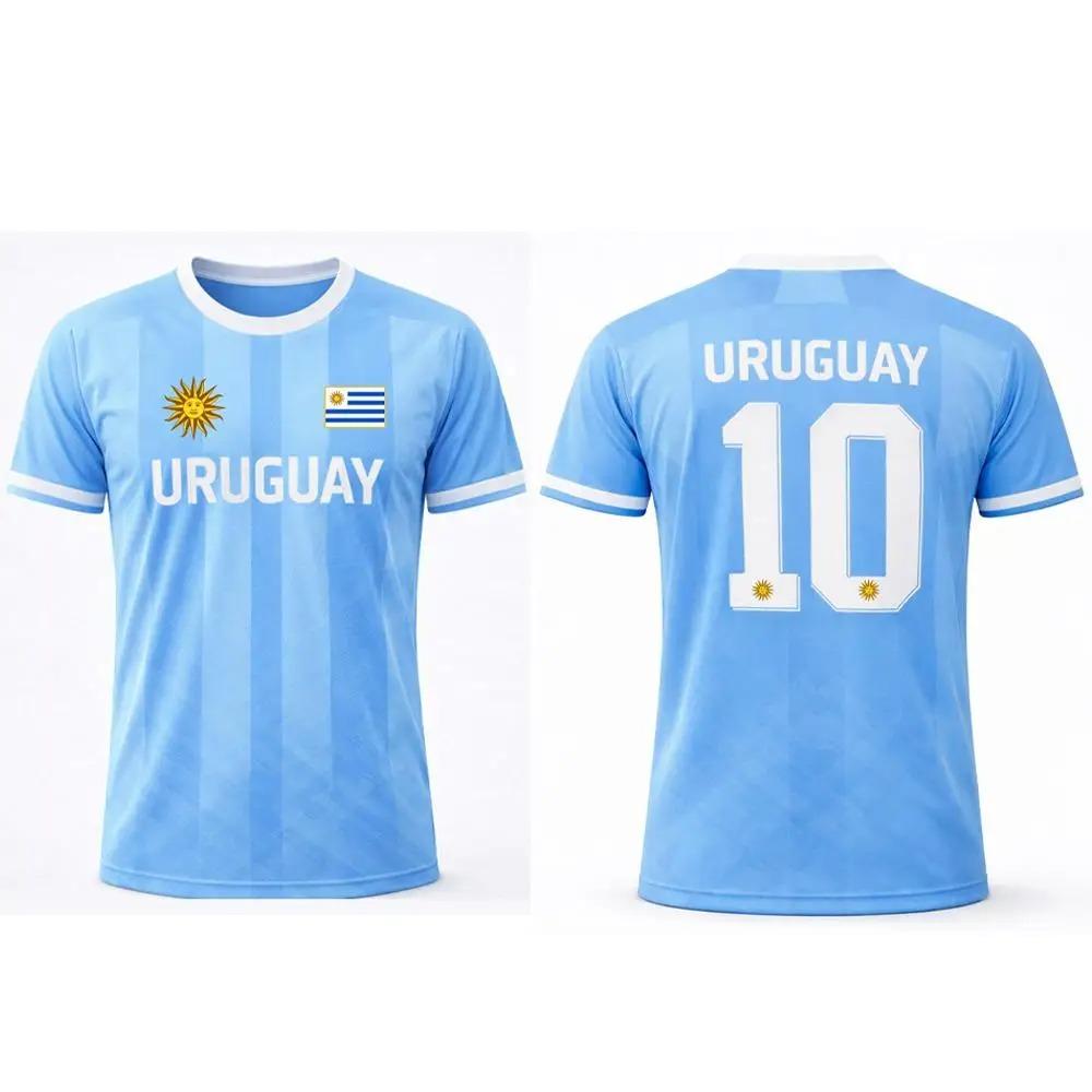 3D-gedrucktes Fußballtrikot im uruguayischen Stil, atmungsaktiv und schnell trocknend, geeignet für Kinder und Erwachsene und kann für das Training im Freien verwendet werden.