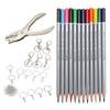 Keychain Craft Set Complete DIY Keychain Tools with Colored Pencils Hole Punch for DIY Craft Toys Gifts