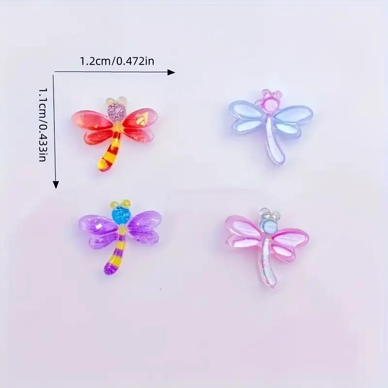 WTEMPO 110PCS Mini Cute Dragonfly Resin Decorations Flat Back Nail Art Accessories Ideal for Nail Art & Crafts Making Supplies Assortments