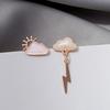 Korean Style White Cloud Water Drop Stud Earrings for Women Crystal Stars Bow Asymmetry Earring Wedding Party Jewelry Gifts