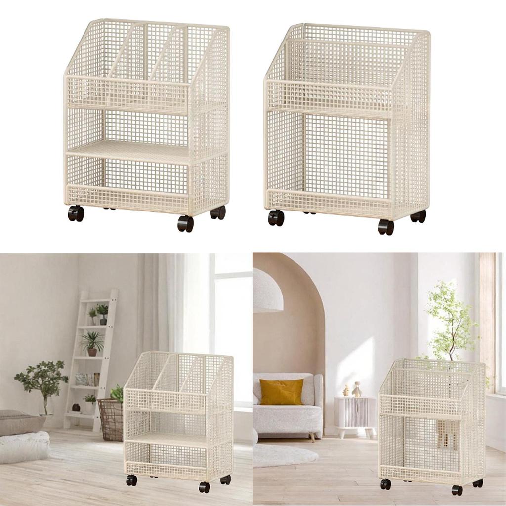 Rolling File Cart Mobile Bookcases Storage Bin Multifunction Under Desk File