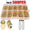 M2-M10 Knurled Brass Inserts Kit - Hot Melt Threaded Nuts for 3D Printing & DIY Embedment