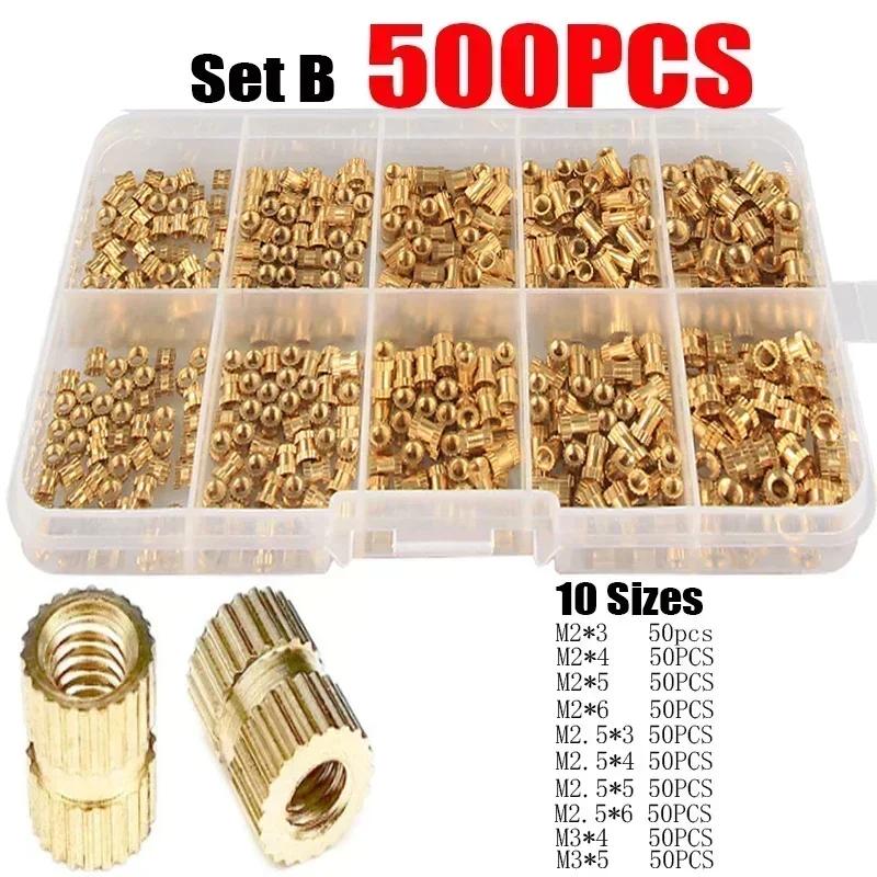 M2-M10 Knurled Brass Inserts Kit - Hot Melt Threaded Nuts for 3D Printing & DIY Embedment