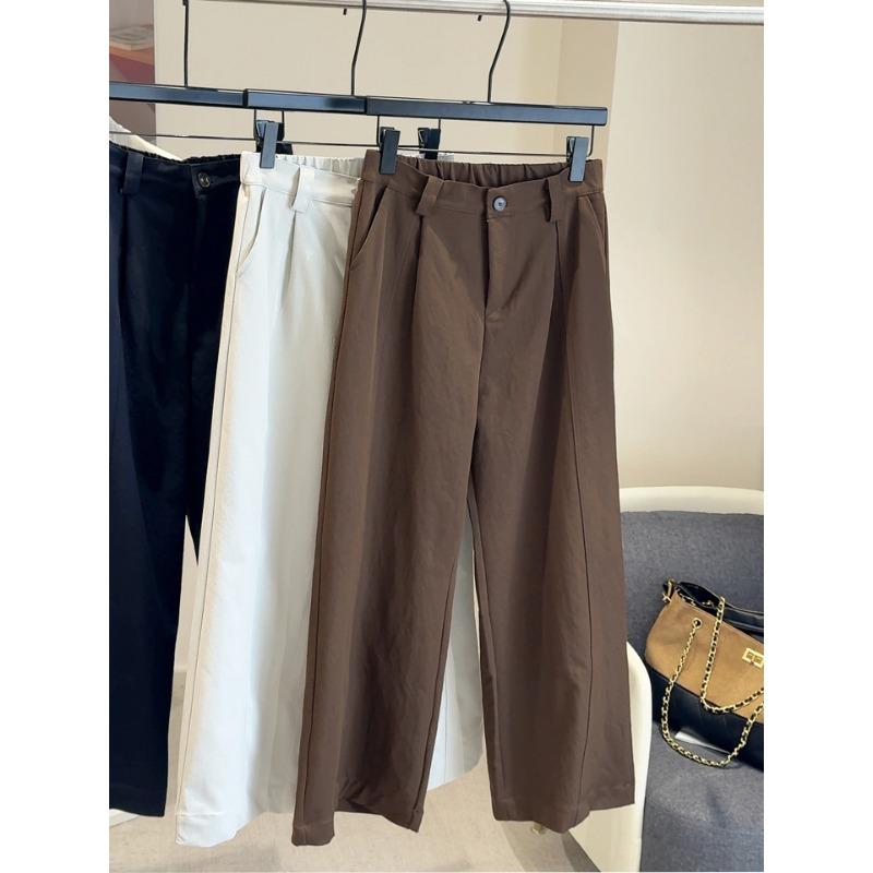High waist and thin versatile wide-leg pants women's drape casual straight-leg pants autumn loose hip covering high-end long pants